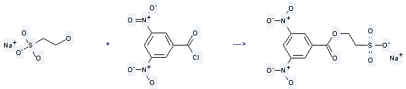 Ethanesulfonic acid,2-hydroxy-, sodium salt (1:1) is used to produce sodium 2-(3,5-dinitrobenzoyloxy)ethanesulfonate by reaction with sodium 2-(3,5-dinitrobenzoyloxy)ethanesulfonate.